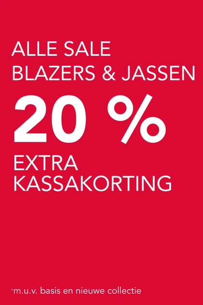 20% extra kassa korting blazers & jassen