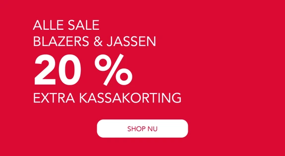 20% extra kassa korting blazers & jassen