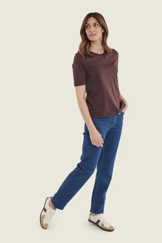 Basic T-shirt met ronde hals