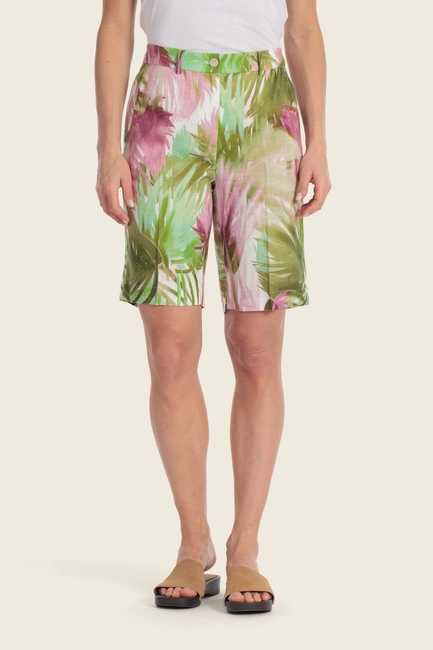 Bermuda met tropische print
