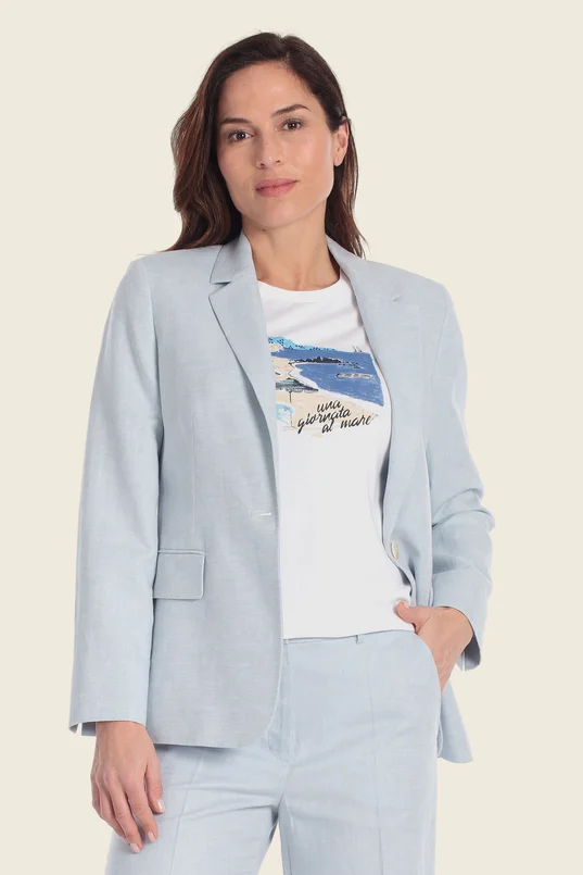 Blazer met linnenstructuur