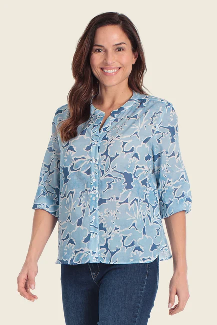 Blouse met abstract bloemendessin