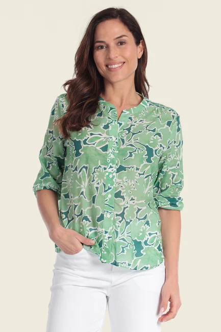 Blouse met abstract bloemendessin