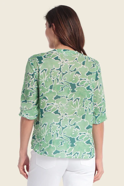 Blouse met abstract bloemendessin