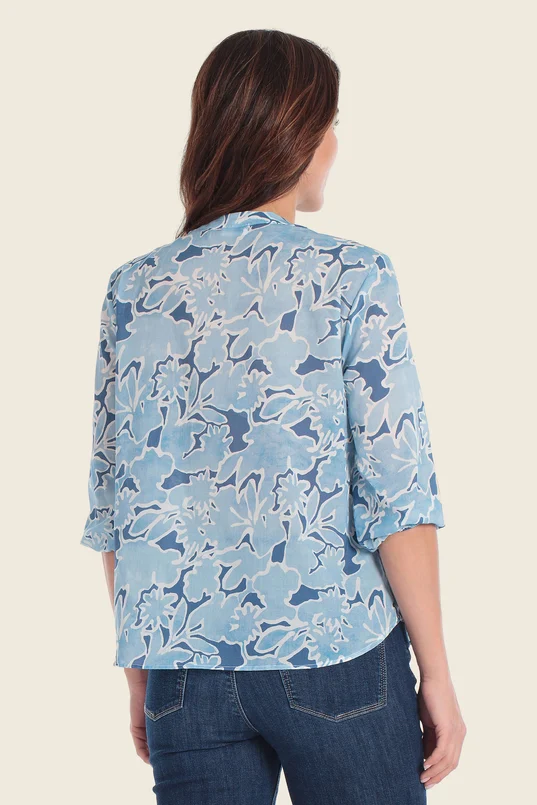 Blouse met abstract bloemendessin