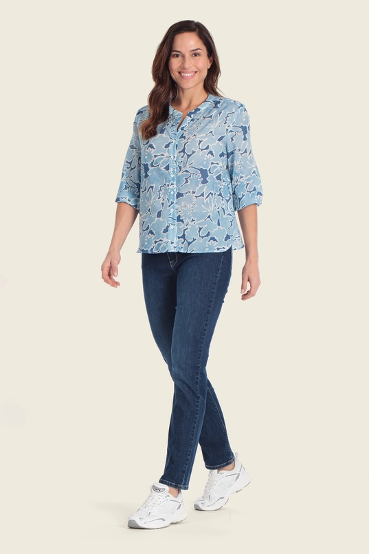 Blouse met abstract bloemendessin