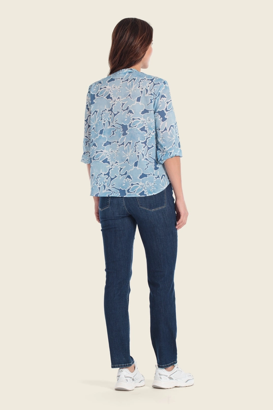 Blouse met abstract bloemendessin