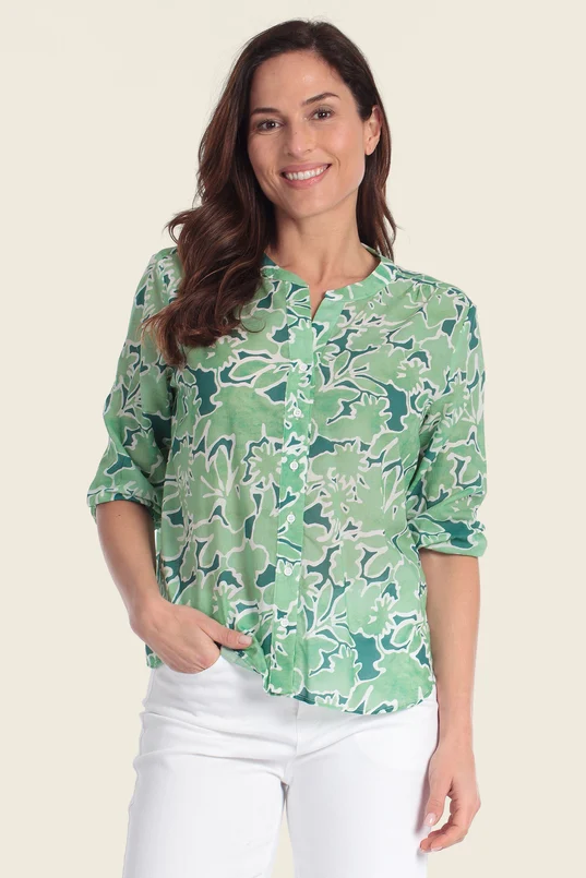 Blouse met abstract bloemendessin