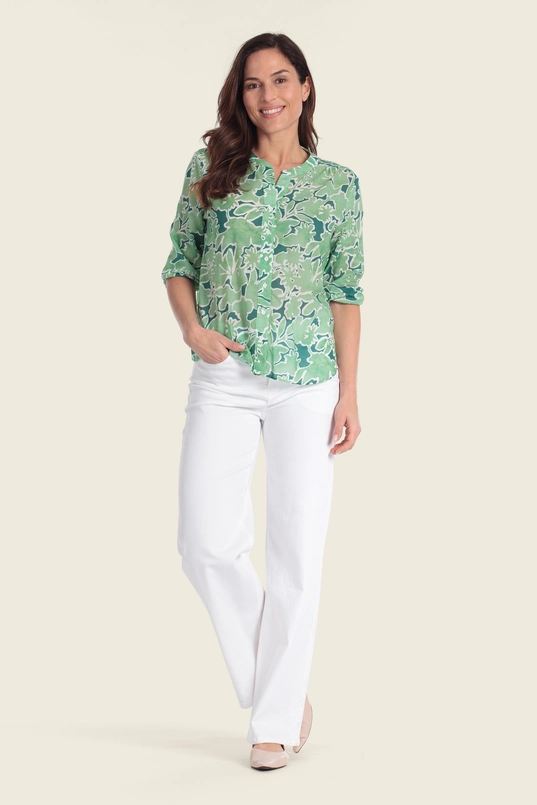 Blouse met abstract bloemendessin