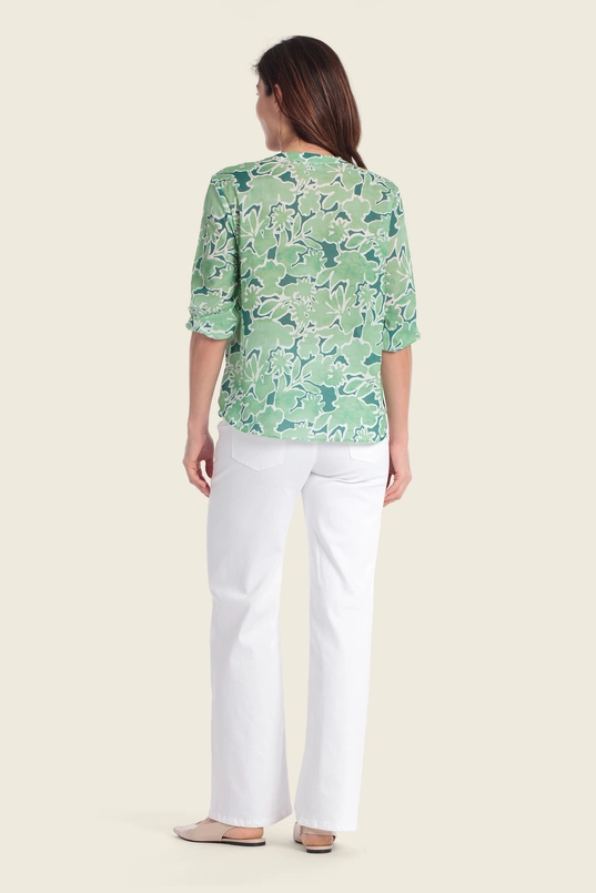 Blouse met abstract bloemendessin