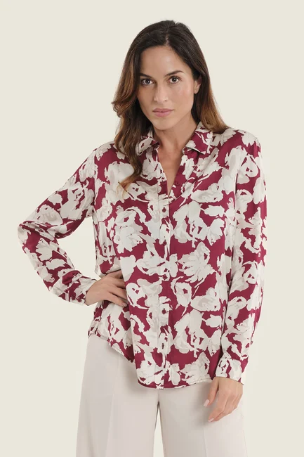 Blouse met abstracte bloemenprint