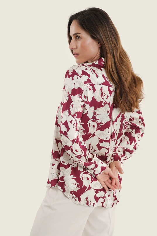 Blouse met abstracte bloemenprint