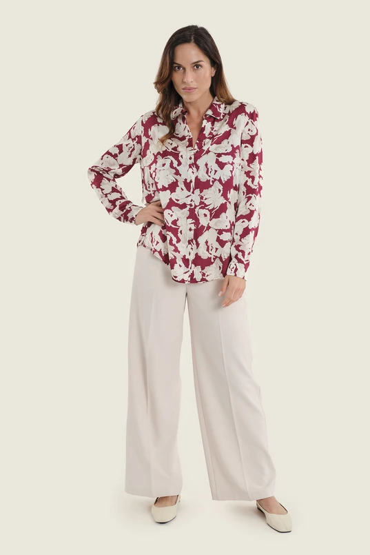 Blouse met abstracte bloemenprint