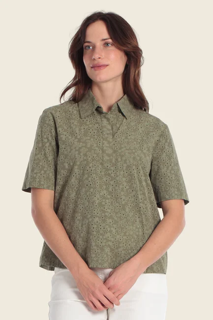 Blouse met ajour dessin