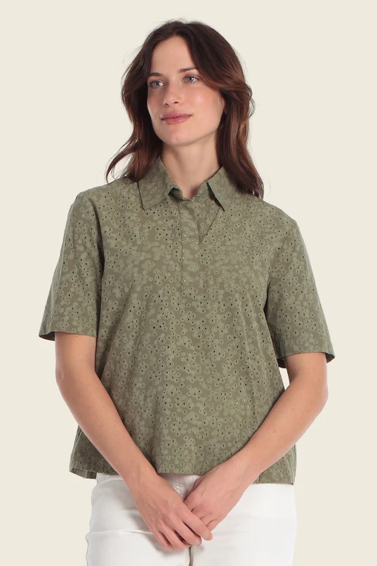 Blouse met ajour dessin