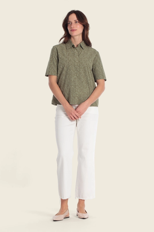Blouse met ajour dessin