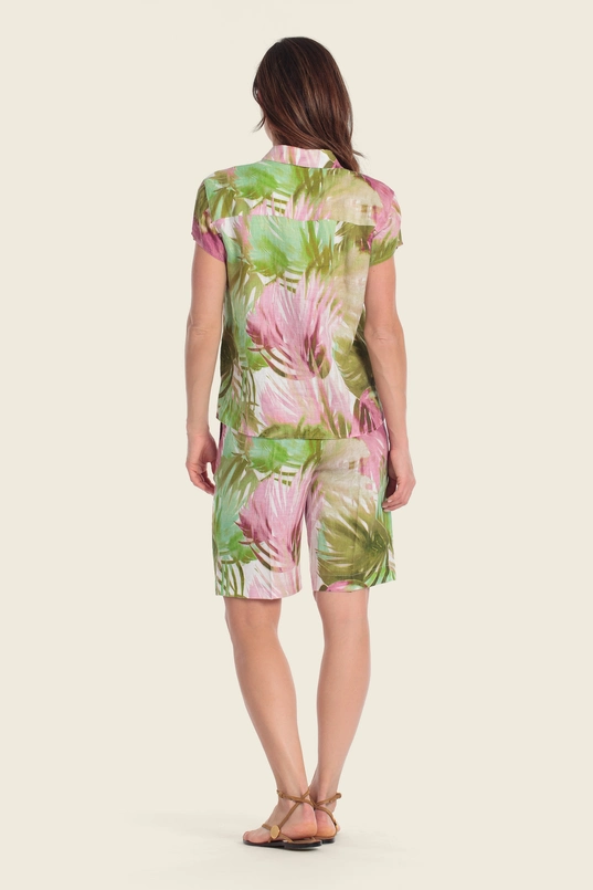 Blouse met bladprint