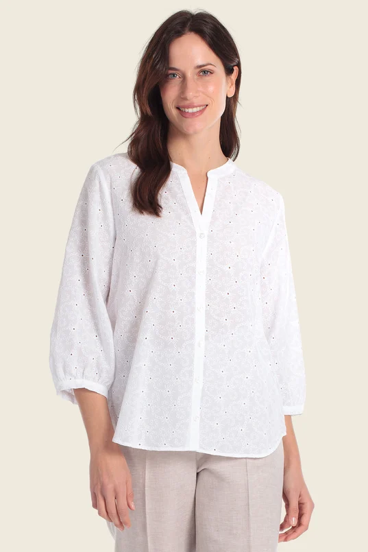 Blouse met borduurmotief