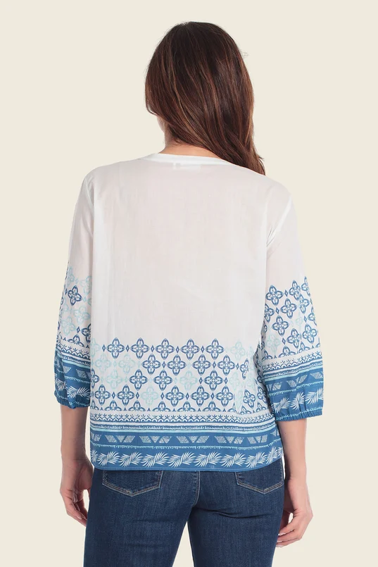 Blouse met botanisch dessin