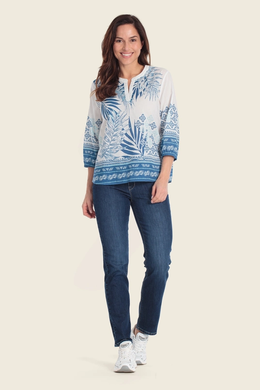 Blouse met botanisch dessin
