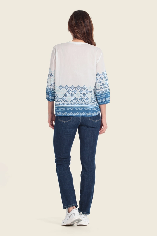 Blouse met botanisch dessin