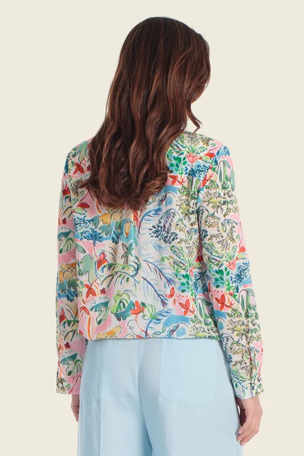 Blouse met botanische print