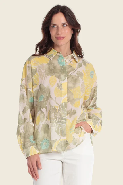 Blouse met botanische print