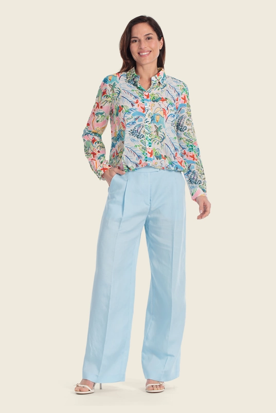 Blouse met botanische print