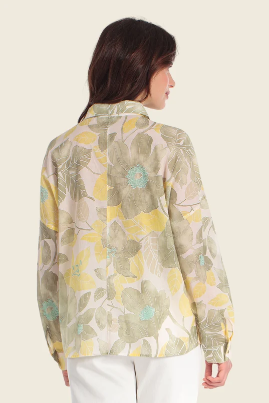 Blouse met botanische print