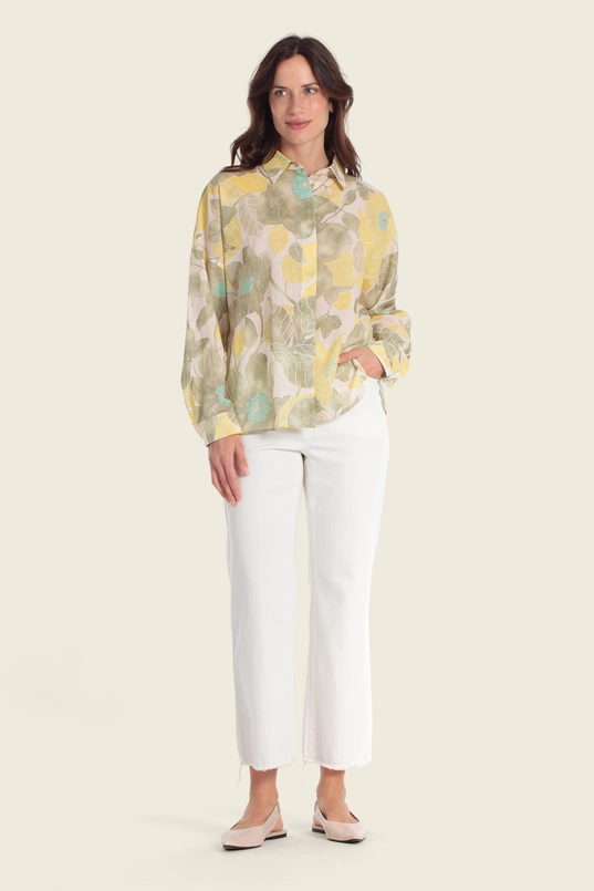 Blouse met botanische print