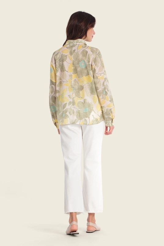 Blouse met botanische print