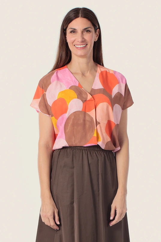Blouse met cirkelprint