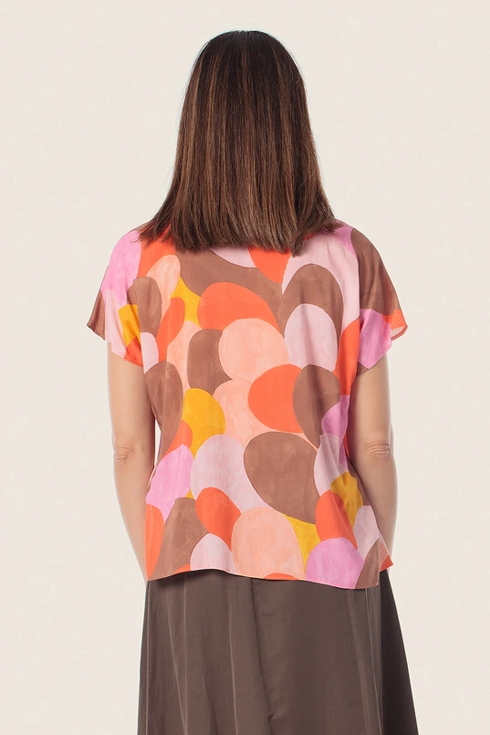 Blouse met cirkelprint