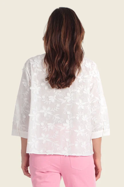 Blouse met geborduurd dessin