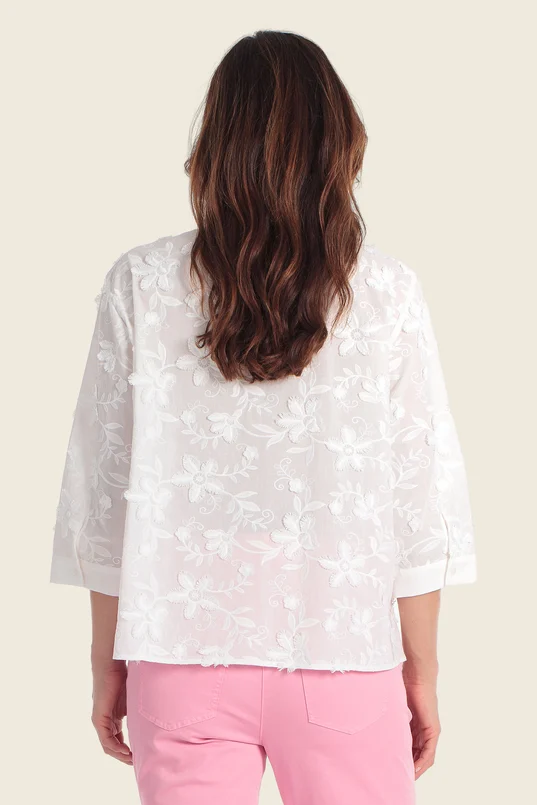 Blouse met geborduurd dessin