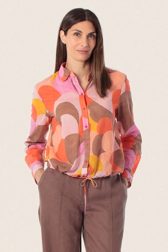 Blouse met kleurenprint