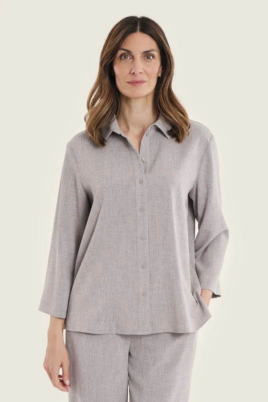 Blouse met melangestructuur