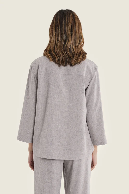 Blouse met melangestructuur