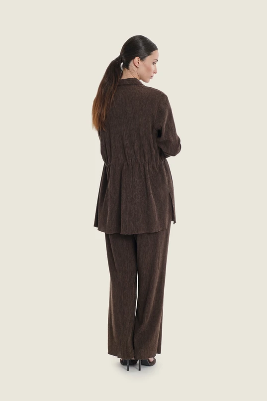 Blouse met taillekoord en structuur