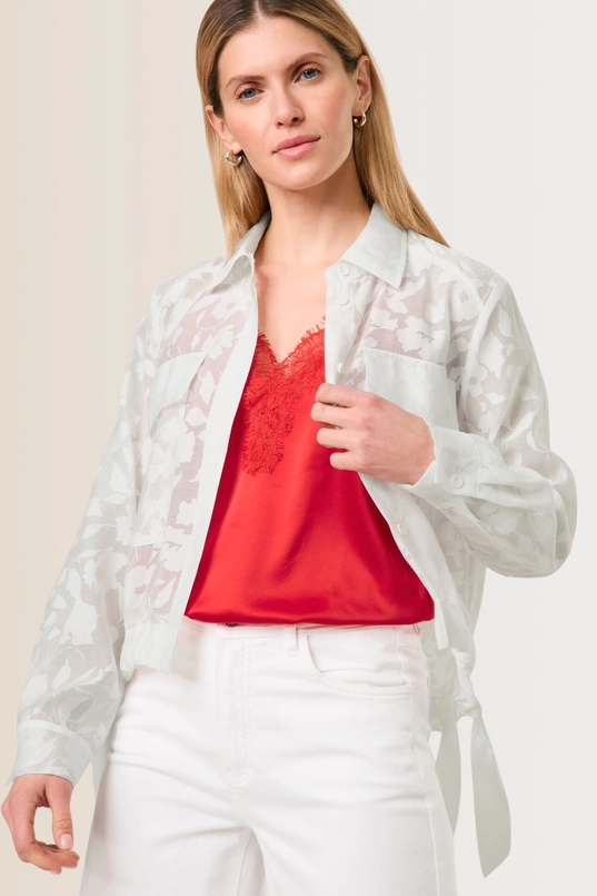 Blouse met ton-sur-ton print