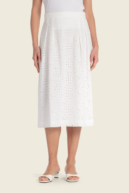 Broderie midi rok