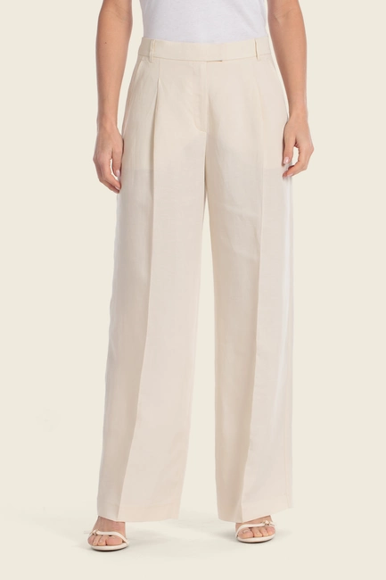 Broek met linnenstructuur