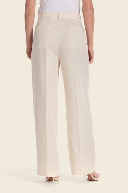 Broek met linnenstructuur