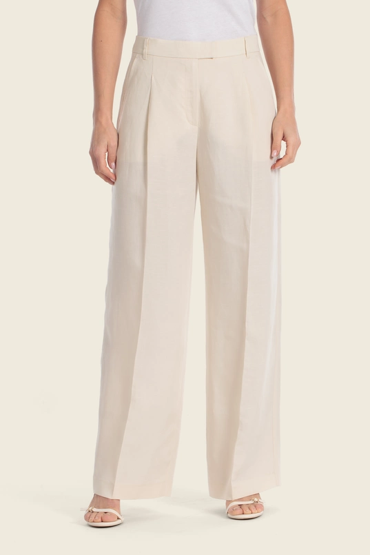Broek met linnenstructuur