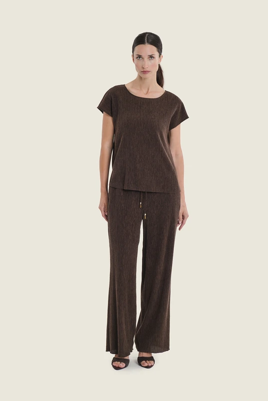 Broek met structuur en taillekoord