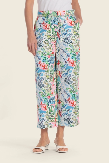 Broek met tropische print