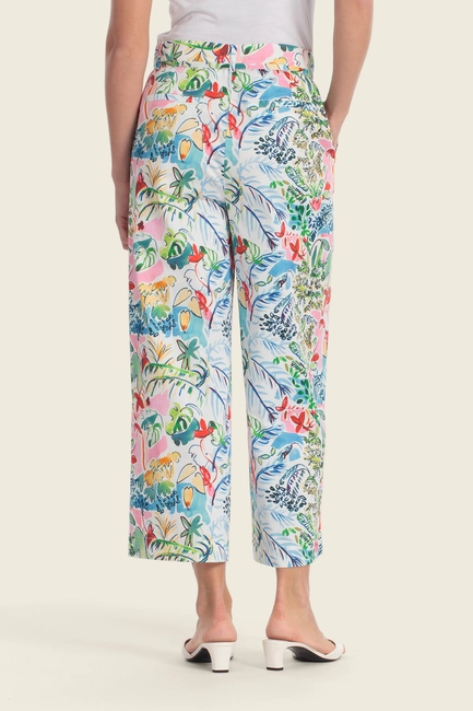 Broek met tropische print