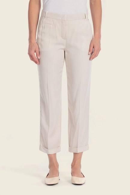 Cropped broek met omslag