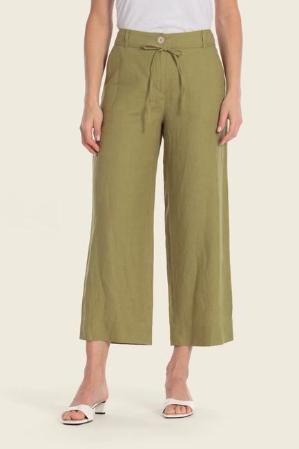 Cropped wide leg broek