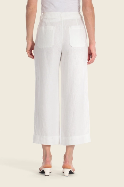 Cropped wide leg broek